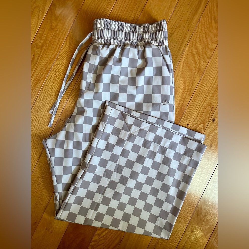 Albion Fit Audrey Wide Leg Checkered Pants